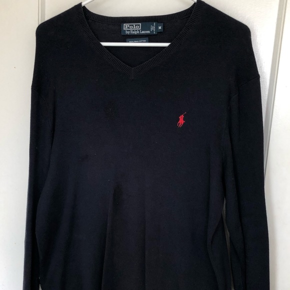 Polo Ralph Lauren Cotton V-Neck Sweater - Picture 1 of 3